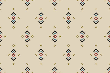 Ethnic ikat seamless pattern in tribal. Design for background, wallpaper, vector illustration, fabric, clothing, carpet, textile, batik, embroidery.のイラスト素材