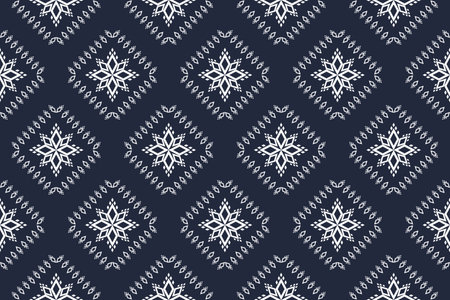 Geometric ethnic flower seamless pattern traditional. Design for background, wallpaper, vector illustration, fabric, clothing, carpet, textile, batik, embroidery.のイラスト素材