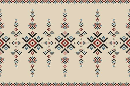 Abstract ethnic pattern art. Ikat ethnic seamless pattern in tribal. Design for background,...