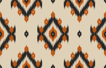 Fabric ethnic tribal pattern art. Ethnic ikat seamless pattern. American and Mexican style. Design for background, wallpaper, illustration, fabric, clothing, carpet, textile, batik, embroidery.のイラスト素材