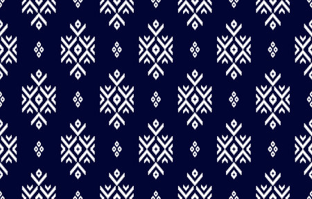 Ethnic geometric seamless pattern traditional. Fabric ethnic tribal pattern art.のイラスト素材