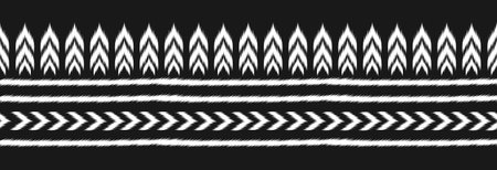 Border ethnic ikat pattern art. Fabric American, mexican style. Geometric striped native.のイラスト素材