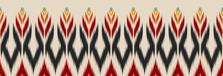 Border ethnic ikat pattern art. folk embroidery, and Mexican style. Aztec geometric ornament print.のイラスト素材