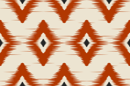 Fabric ikat pattern art. Geometric ethnic seamless pattern traditional. American, Mexican style. Design for background, wallpaper, illustration, fabric, clothing, carpet, textile, batik, embroidery.のイラスト素材