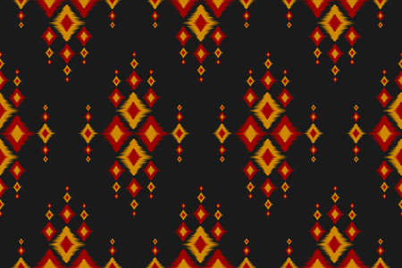 Beautiful ethnic ikat background. Seamless pattern in tribal. American Mexican style. Design for...