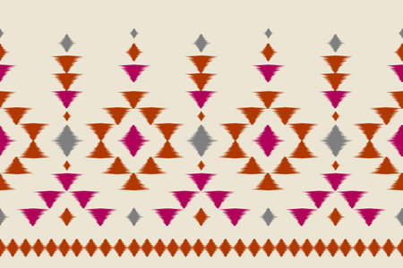 Abstract ethnic ikat art. Seamless pattern in tribal. Aztec geometric ornament print. Design for background, wallpaper, illustration, fabric, clothing, carpet, textile, batik, embroidery.のイラスト素材