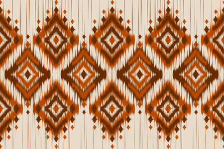 Carpet ethnic ikat art. Geometric seamless pattern in tribal. Mexican style. Design for background, wallpaper, illustration, fabric, clothing, carpet, textile, batik, embroidery.のイラスト素材