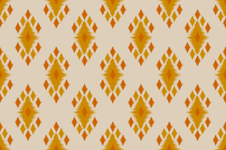 Ethnic ikat seamless pattern in tribal. American, Mexican style. Aztec geometric ornament print. Design for background, wallpaper, illustration, fabric, clothing, carpet, textile, batik, embroidery.のイラスト素材