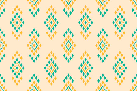 Geometric ethnic ikat seamless pattern traditional. Fabric Indian style. Design for background,...