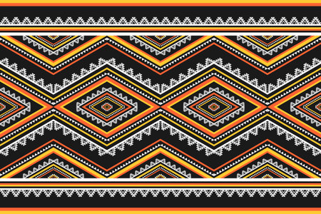 Carpet Mexican style. Ethnic ikat seamless pattern in tribal. Aztec geometric ornament print. Design for background, wallpaper, illustration, fabric, clothing, carpet, textile, batik, embroidery.のイラスト素材