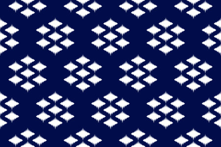 Fabric ikat pattern art. Geometric ethnic seamless pattern traditional. American, Mexican style. Design for background, wallpaper, illustration, fabric, clothing, carpet, textile, batik, embroidery.のイラスト素材