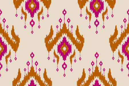 Abstract ethnic ikat art. Seamless pattern in tribal. Aztec geometric ornament print. Design for background, wallpaper, illustration, fabric, clothing, carpet, textile, batik, embroidery.のイラスト素材