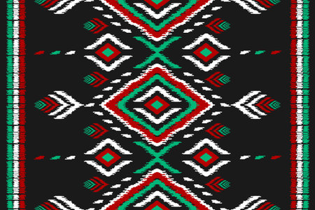 Carpet ethnic ikat pattern art. Geometric ethnic ikat seamless pattern in tribal. Mexican style....