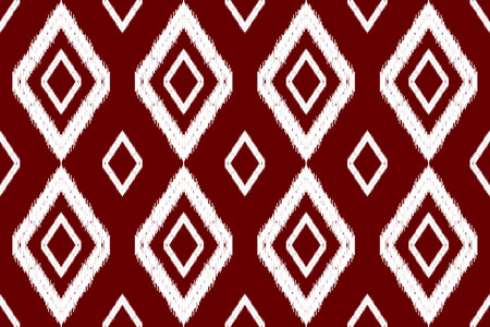 Ethnic ikat seamless pattern in tribal. American, Mexican style. Aztec geometric ornament print. Design for background, wallpaper, illustration, fabric, clothing, carpet, textile, batik, embroidery.のイラスト素材