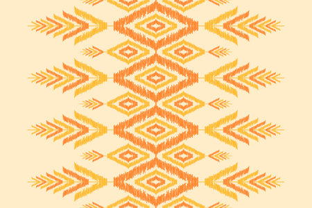 Abstract ethnic ikat background. Geometric seamless pattern in tribal. Fabric Indian style. Design for wallpaper, vector illustration, fabric, clothing, carpet, textile, batik, embroidery.のイラスト素材