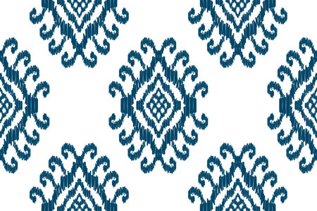 Abstract ethnic ikat art. Seamless pattern in tribal. Aztec geometric ornament print. Design for background, wallpaper, illustration, fabric, clothing, carpet, textile, batik, embroidery.のイラスト素材