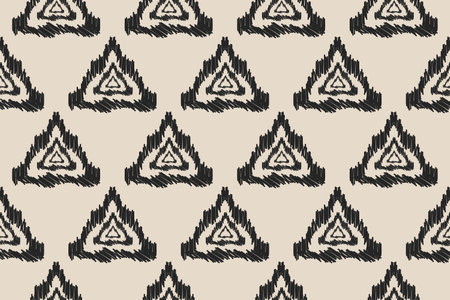 Ethnic ikat seamless pattern in tribal. Aztec geometric ornament print. Fabric triangle pattern. Design for background, wallpaper, illustration, fabric, clothing, carpet, textile, batik, embroidery.のイラスト素材