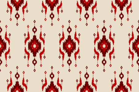 Ethnic ikat seamless pattern in tribal. Aztec geometric ornament print. Fabric Indian style. Design for background, wallpaper, illustration, fabric, clothing, carpet, textile, batik, embroidery.のイラスト素材