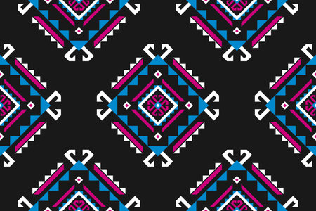 Fabric tribal pattern art. Geometric ethnic seamless pattern traditional. American, Mexican style....