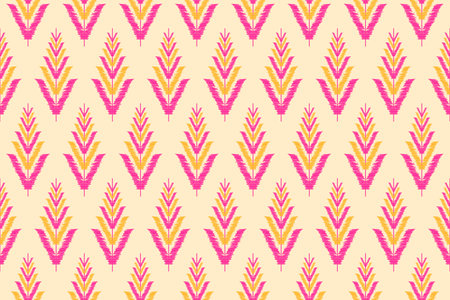 Fabric ikat pattern art. Geometric ethnic seamless pattern traditional. American, Mexican style. Design for background, wallpaper, illustration, fabric, clothing, carpet, textile, batik, embroidery.のイラスト素材