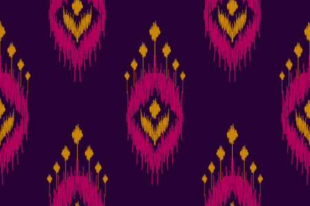 Fabric ikat pattern art. Geometric ethnic seamless pattern traditional. American, Mexican style. Design for background, wallpaper, illustration, fabric, clothing, carpet, textile, batik, embroidery.のイラスト素材