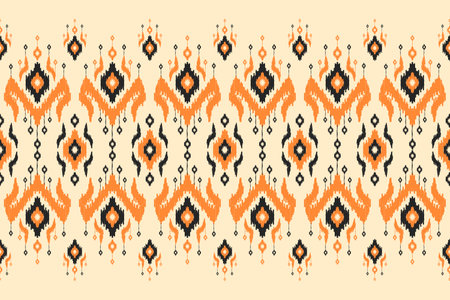 Ethnic ikat seamless pattern in tribal. Aztec geometric ornament print. Fabric Indian style. Design...