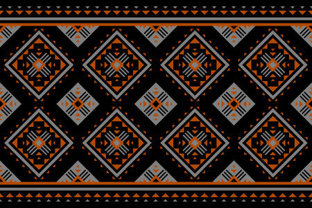 Carpet tribal pattern art. Geometric ethnic seamless pattern traditional. American, Mexican style. Design for background, wallpaper, illustration, fabric, clothing, carpet, textile, batik, embroidery.のイラスト素材