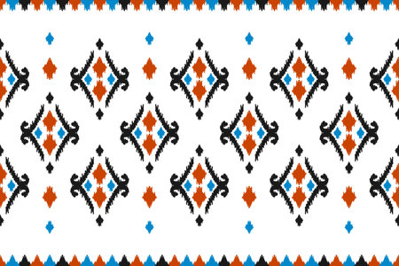 Carpet ethnic ikat pattern art. Geometric ethnic ikat seamless pattern in tribal. Mexican style. Design for background, wallpaper, illustration, fabric, clothing, carpet, textile, batik, embroidery.のイラスト素材