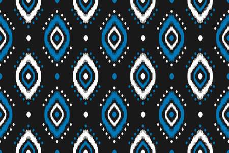 Ethnic ikat seamless pattern in tribal. American, Mexican style. Aztec geometric ornament print. Design for background, wallpaper, illustration, fabric, clothing, carpet, textile, batik, embroidery.のイラスト素材