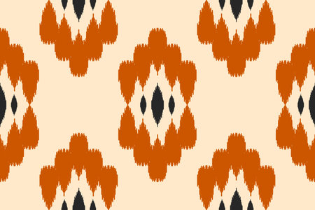 Fabric ikat pattern art. Geometric ethnic seamless pattern traditional. American, Mexican style. Design for background, wallpaper, illustration, fabric, clothing, carpet, textile, batik, embroidery.のイラスト素材