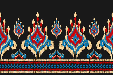 Abstract ethnic pattern art. Ikat seamless pattern traditional. American, Mexican style. Design for background, wallpaper, vector illustration, fabric, clothing, carpet, textile, batik, embroidery.のイラスト素材