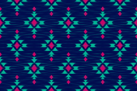 Fabric ikat pattern art. Geometric ethnic seamless pattern traditional. American, Mexican style....