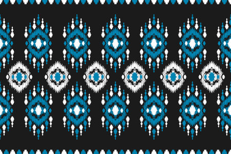 Carpet ethnic tribal pattern art. Ethnic ikat seamless pattern. American, Mexican style. Design for background, wallpaper, illustration, fabric, clothing, carpet, textile, batik, embroidery.のイラスト素材
