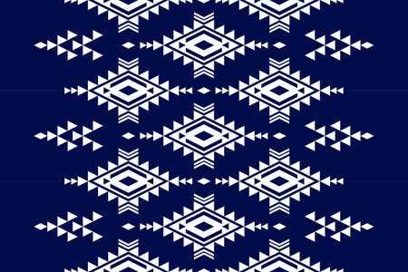 Fabric tribal pattern art. Geometric ethnic seamless pattern traditional. American, Mexican style. Design for background, wallpaper, illustration, fabric, clothing, carpet, textile, batik, embroidery.のイラスト素材