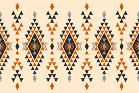 Carpet tribal pattern art. Geometric ethnic seamless pattern traditional. American, Mexican style. Design for background, wallpaper, illustration, fabric, clothing, carpet, textile, batik, embroidery.のイラスト素材