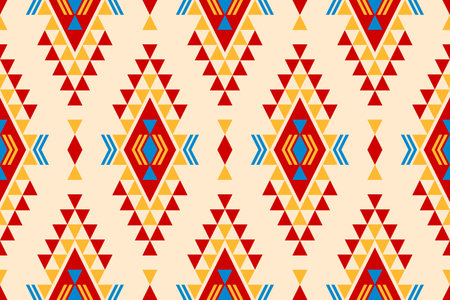 Fabric Aztec pattern background. Geometric ethnic oriental seamless pattern traditional. Mexican style. Design for wallpaper, illustration, fabric, clothing, carpet, textile, batik, embroidery.のイラスト素材