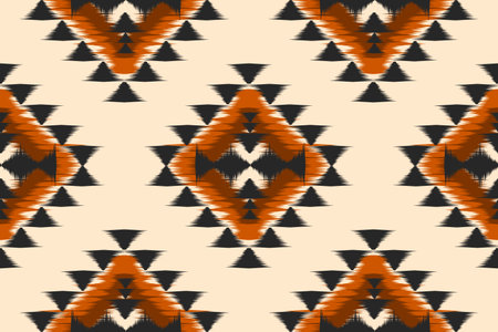 Ethnic ikat seamless pattern in tribal. Aztec geometric ethnic ornament print. Ikat pattern style. Design for background, wallpaper, illustration, fabric, clothing, carpet, textile, batik, embroidery.のイラスト素材