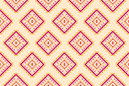 Geometric ethnic seamless pattern traditional. American, Mexican style. Aztec tribal ornament print. Design for background, wallpaper, illustration, fabric, clothing, carpet, batik, embroidery.のイラスト素材