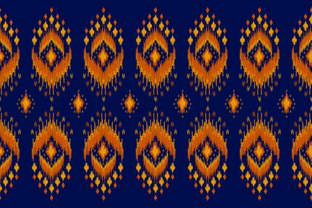 Carpet ethnic ikat pattern art. Geometric ethnic ikat seamless pattern in tribal. Mexican style. Design for background, wallpaper, illustration, fabric, clothing, carpet, textile, batik, embroidery.のイラスト素材