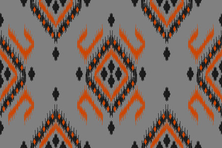 Fabric ikat pattern art. Ethnic seamless pattern traditional. American, Mexican style. Design for background, wallpaper, illustration, fabric, clothing, carpet, textile, batik, embroidery.のイラスト素材