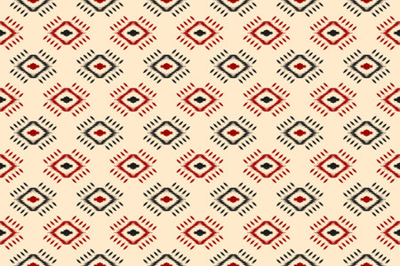 Abstract ethnic ikat art. Seamless pattern in tribal. Aztec geometric ornament print. Design for background, wallpaper, illustration, fabric, clothing, carpet, textile, batik, embroidery.のイラスト素材