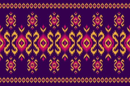 Carpet ethnic tribal pattern art. Ethnic ikat seamless pattern. American, Mexican style. Design for background, wallpaper, illustration, fabric, clothing, carpet, textile, batik, embroidery.のイラスト素材