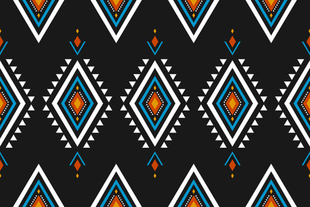 Geometric ethnic seamless pattern in tribal. Fabric Mexican style. Aztec ornament print. Design for background, wallpaper, illustration, fabric, clothing, carpet, textile, batik, embroidery.のイラスト素材