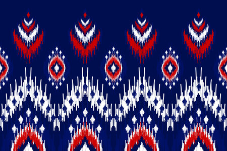 Abstract ethnic pattern art. Ikat seamless pattern traditional. American, Mexican style. Design for background, wallpaper, vector illustration, fabric, clothing, carpet, textile, batik, embroidery.のイラスト素材
