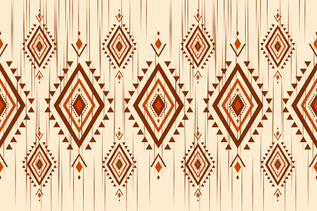 Carpet tribal pattern art. Geometric ethnic seamless pattern traditional. American, Mexican style. Design for background, wallpaper, illustration, fabric, clothing, carpet, textile, batik, embroidery.のイラスト素材