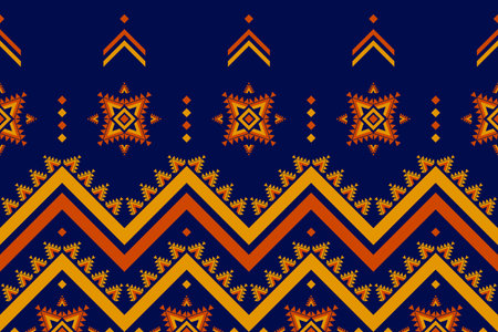 Geometric ethnic flower seamless pattern traditional. American, mexican style. Aztec ornament print. Design for background, illustration, fabric, clothing, carpet, textile, batik, embroidery.のイラスト素材