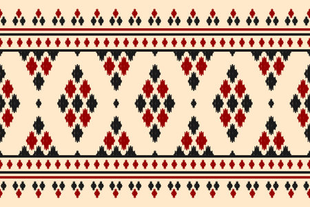 Carpet ikat pattern art. Ethnic oriental seamless pattern traditional. Indian style. Design for background, wallpaper, illustration, fabric, clothing, carpet, textile, batik, embroidery.のイラスト素材
