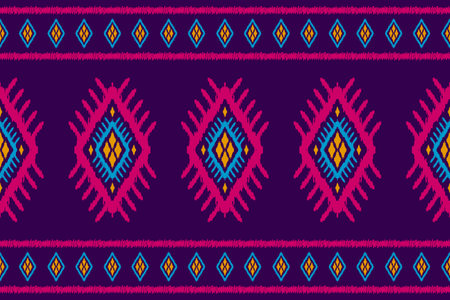 Ethnic ikat seamless pattern in tribal. Aztec geometric ethnic ornament print. Ikat pattern style. Design for background, wallpaper, illustration, fabric, clothing, carpet, textile, batik, embroidery.のイラスト素材