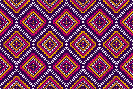 Ethnic Aztec pattern art. Geometric seamless pattern in tribal, folk embroidery, and Mexican style. Design for background, wallpaper, vector illustration, textile, fabric, clothing, carpet.のイラスト素材