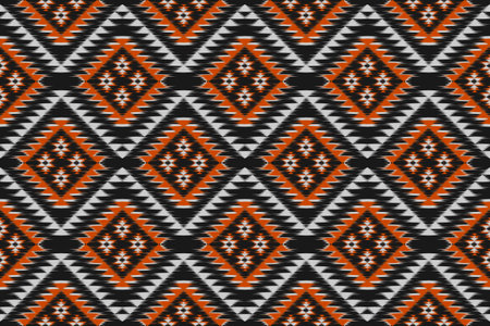 Fabric ethnic pattern art. Ikat seamless pattern in tribal. American, Mexican style. Design for...
